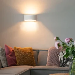 QAZQA Schlafzimmerlampen|Küchenlampen*Moderne Wandleuchte Weiß 20cm mit Lichteffekt - Tum