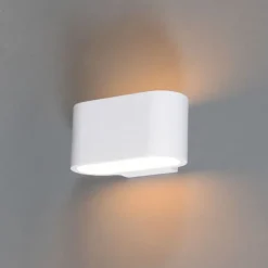 QAZQA Wandleuchten|Wohnzimmerlampen*Moderne Wandleuchte weiß flach - Gipsy Arles