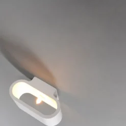 QAZQA Wandleuchten|Wohnzimmerlampen*Moderne Wandleuchte weiß flach - Gipsy Arles