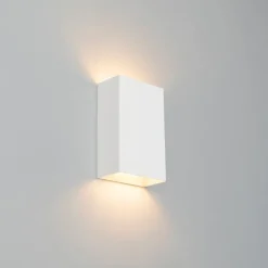 QAZQA Wandleuchten|Wohnzimmerlampen*Moderne Wandleuchte Weiß 2-flammig - Otan S