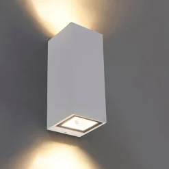 QAZQA Gartenbeleuchtung|Außenwandleuchten*Moderne Wandleuchte weiß GU10 AR70 IP54 - Baleno II