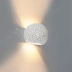 QAZQA Schlafzimmerlampen|Küchenlampen*Moderne Wandleuchte Weiß Gips Kugel mit Lichteffekt - Blur