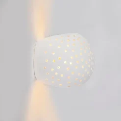 QAZQA Schlafzimmerlampen|Küchenlampen*Moderne Wandleuchte Weiß Gips Kugel mit Lichteffekt - Blur