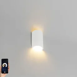 QAZQA Smarte Wandleuchten|Wandleuchten*Moderne Wandleuchte weiß inklusive Wifi G9 - Colja Novo