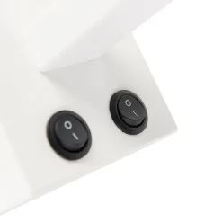 QAZQA Wandleuchten|Wohnzimmerlampen*Moderne Wandleuchte weiß mit schwarzem Schirm - Brescia