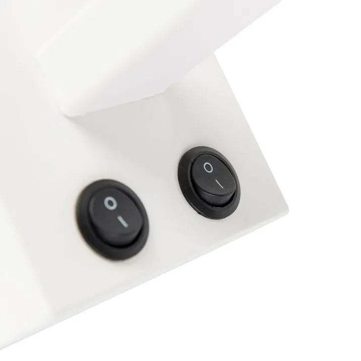 QAZQA Wandleuchten|Wohnzimmerlampen*Moderne Wandleuchte weiß mit grauem Schirm - Brescia