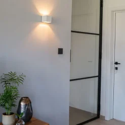 QAZQA Wandleuchten|Wohnzimmerlampen*Moderne Wandleuchte weiß mit Lichteffekt - Transfer