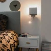 QAZQA Wandleuchten|Schlafzimmerlampen*Moderne Wandleuchte weiß mit USB und Flexarm - Flero