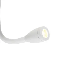 QAZQA Wandleuchten|Schlafzimmerlampen*Moderne Wandleuchte weiß mit USB und Flexarm - Flero