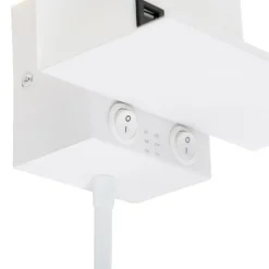 QAZQA Wandleuchten|Schlafzimmerlampen*Moderne Wandleuchte weiß mit USB und Flexarm - Flero