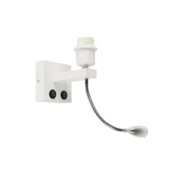 QAZQA Wandleuchten|Wohnzimmerlampen*Moderne Wandleuchte weiß mit Flexarm - Brescia Combi