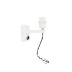 QAZQA Wandleuchten|Wohnzimmerlampen*Moderne Wandleuchte weiß mit Flexarm - Brescia Combi