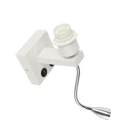 QAZQA Wandleuchten|Wohnzimmerlampen*Moderne Wandleuchte weiß mit Flexarm - Brescia Combi