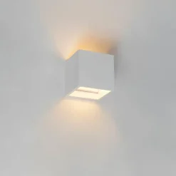 QAZQA Wandleuchten|Wohnzimmerlampen*Moderne Wandleuchte weiß mit Lichteffekt - Kay Novo