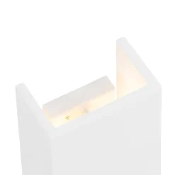 QAZQA Wandleuchten|Wohnzimmerlampen*Moderne Wandleuchte weiß rechteckig - Colja Novo