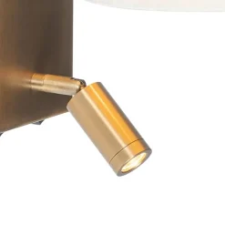 QAZQA Wandleuchten|Schlafzimmerlampen*Moderne Wandleuchte weiß und bronze mit Leselampe - Renier