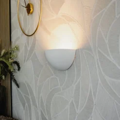 QAZQA Schlafzimmerlampen|Küchenlampen*Moderne Wandleuchte weißer Gips Halbkreis - Britt