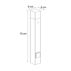 QAZQA Gartenbeleuchtung|Stehlampen Außen*Moderne Wegeleuchte schwarz mit Rauchglas 70cm mit Dämmerungssensor IP44 - Dänemark