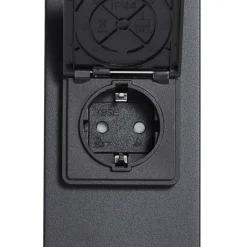 QAZQA Gartenbeleuchtung|Stehlampen Außen*Moderne Wegeleuchte schwarz mit Rauchglas 70cm mit Dämmerungssensor IP44 - Dänemark