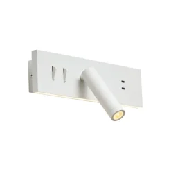 QAZQA Schlafzimmerlampen|Küchenlampen*Moderne weiße verstellbare Wandleuchte mit USB-C inkl. LED - Modric