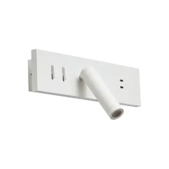 QAZQA Schlafzimmerlampen|Küchenlampen*Moderne weiße verstellbare Wandleuchte mit USB-C inkl. LED - Modric