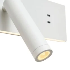QAZQA Schlafzimmerlampen|Küchenlampen*Moderne weiße verstellbare Wandleuchte mit USB-C inkl. LED - Modric