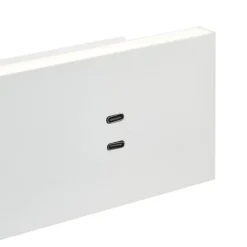 QAZQA Schlafzimmerlampen|Küchenlampen*Moderne weiße verstellbare Wandleuchte mit USB-C inkl. LED - Modric