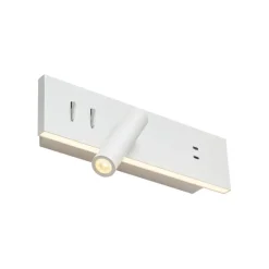 QAZQA Schlafzimmerlampen|Küchenlampen*Moderne weiße verstellbare Wandleuchte mit USB-C inkl. LED - Modric