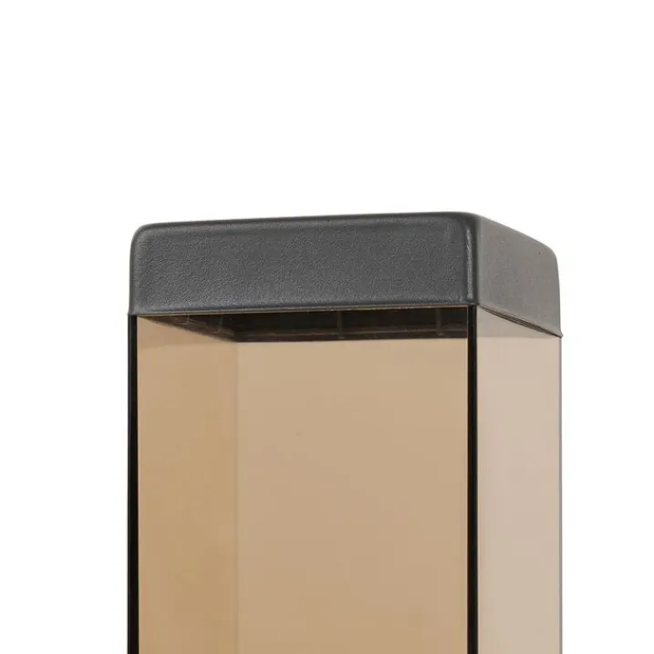 QAZQA Stehlampen Außen|Gartenbeleuchtung*Moderner Außenlaternenpfahl dunkelgrau mit Rauch 45 cm - Malios