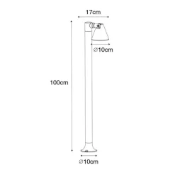 QAZQA Gartenbeleuchtung|Stehlampen Außen*Moderner Außenpfosten rostbraun 100 cm IP44 verstellbar - Ciara