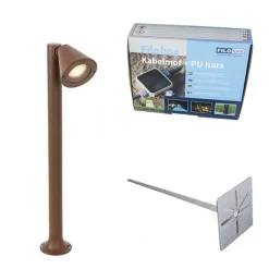 QAZQA Stehlampen Außen|Gartenbeleuchtung*Moderner Außenpfosten rostbraun 60 cm IP44 verstellbar - Ciara