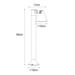 QAZQA Gartenbeleuchtung|Stehlampen Außen*Moderner Außenpfosten rostbraun 60 cm IP44 verstellbar - Ciara
