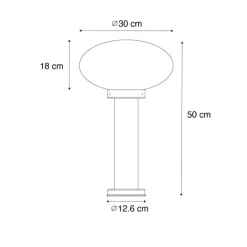 QAZQA Gartenbeleuchtung|Laternen Außen*Moderner Außenpfosten schwarz 50 cm - Elly