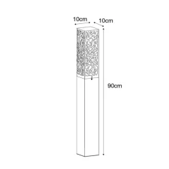 QAZQA Gartenbeleuchtung|Stehlampen Außen*Moderner Außenpfosten schwarz 90 cm IP44 - Nicole