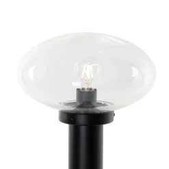 QAZQA Gartenbeleuchtung|Laternen Außen*Moderner Außenpfosten schwarz 100 cm - Elly