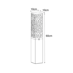 QAZQA Gartenbeleuchtung|Stehlampen Außen*Moderner Außenpfosten schwarz 60 cm IP44 - Nicole