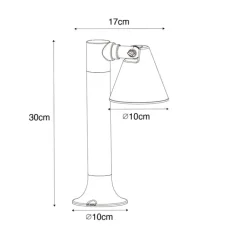 QAZQA Gartenbeleuchtung|Stehlampen Außen*Moderner Außenpfosten schwarz 30 cm IP44 verstellbar - Ciara