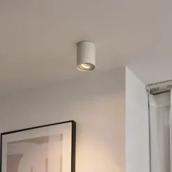 QAZQA Wandstrahler|Aufbaustrahler*Moderner Aufbaustrahler Beige GU10 50mm Drehbar und Kippbar - Rondoo Up