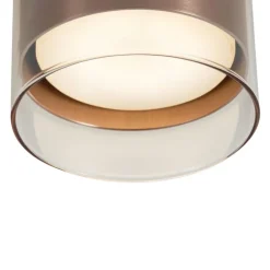 QAZQA Deckenstrahler|Aufbaustrahler*Moderner Aufbaustrahler Dunkelbronze mit Glas - Drain