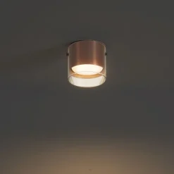 QAZQA Deckenstrahler|Aufbaustrahler*Moderner Aufbaustrahler Dunkelbronze mit Glas - Drain