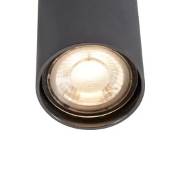 QAZQA Deckenstrahler|Aufbaustrahler*Moderner Aufbaustrahler Gunmetal GU10 50mm - Tuba