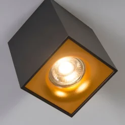 QAZQA Deckenstrahler|Aufbaustrahler*Moderner Aufbaustrahler mit Gold - Quba delux