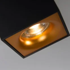 QAZQA Deckenstrahler|Aufbaustrahler*Moderner Aufbaustrahler mit Gold - Quba delux