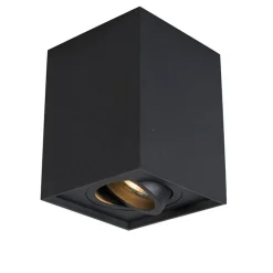 QAZQA Deckenstrahler|Aufbaustrahler*Moderner Aufbaustrahler Schwarz Dreh- und Kippbar - Quadro 1 Up