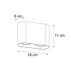 QAZQA Deckenstrahler|Aufbaustrahler*Moderner Aufbaustrahler schwarz 2-flammig GU10 50mm - Ronda