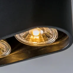 QAZQA Deckenstrahler|Aufbaustrahler*Moderner Aufbaustrahler schwarz 2-flammig GU10 50mm - Ronda