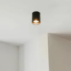 QAZQA Deckenstrahler|Aufbaustrahler*Moderner Aufbaustrahler schwarz GU10 50mm - Tubo