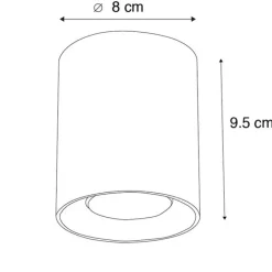 QAZQA Deckenstrahler|Aufbaustrahler*Moderner Aufbaustrahler schwarz GU10 50mm - Tubo
