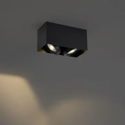 QAZQA Professional Deckenstrahler|Aufbaustrahler*Moderner Aufbaustrahler schwarz inkl. dimmbarer LED 2-flammig - Dionysos