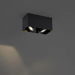 QAZQA Professional Deckenstrahler|Aufbaustrahler*Moderner Aufbaustrahler schwarz inkl. dimmbarer LED 2-flammig - Dionysos